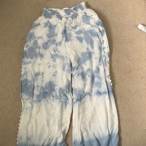 blue and white pants pry of matching ocean drive set
